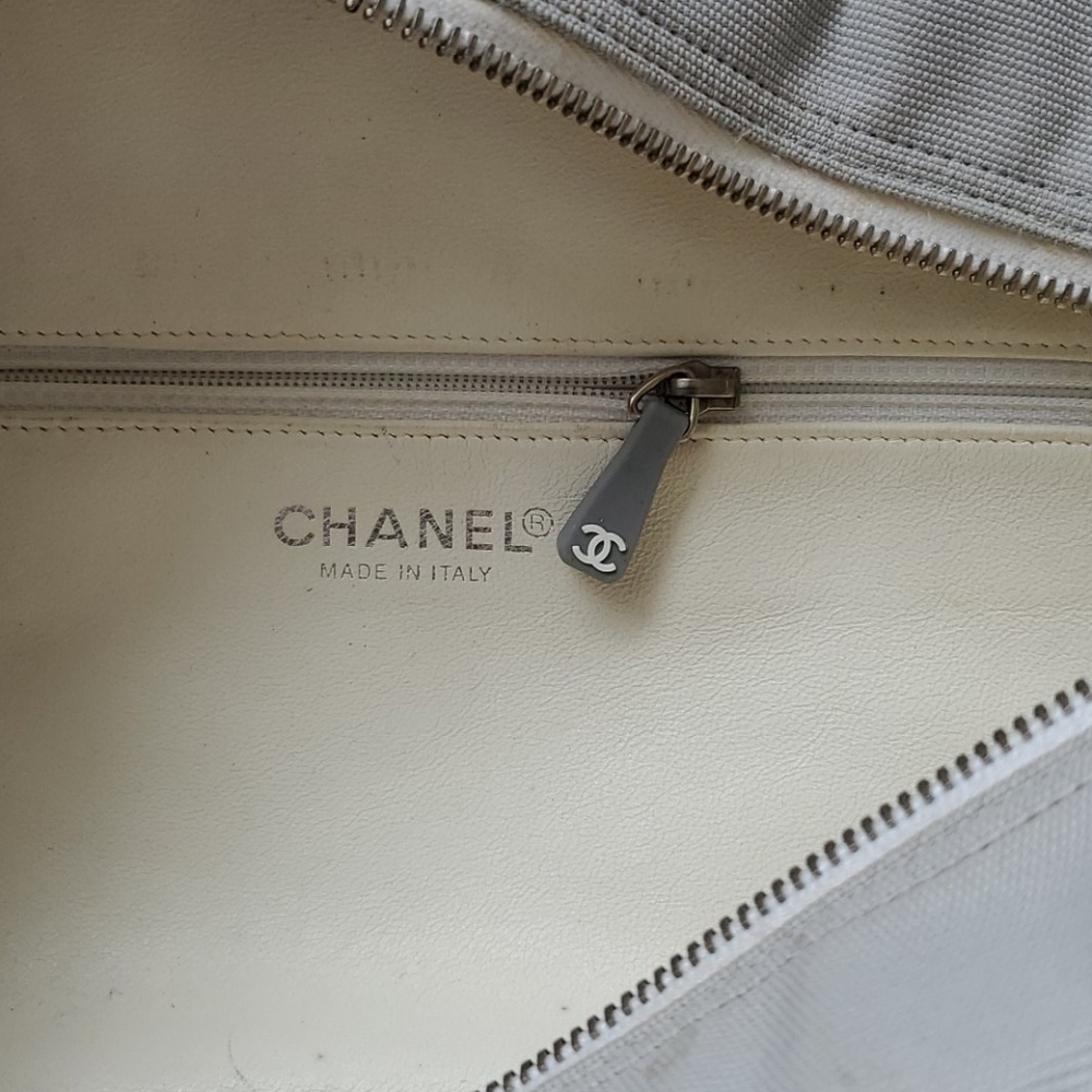 AUTH CHANEL bowling canvas tote tennis sport - Picture 4 of 12